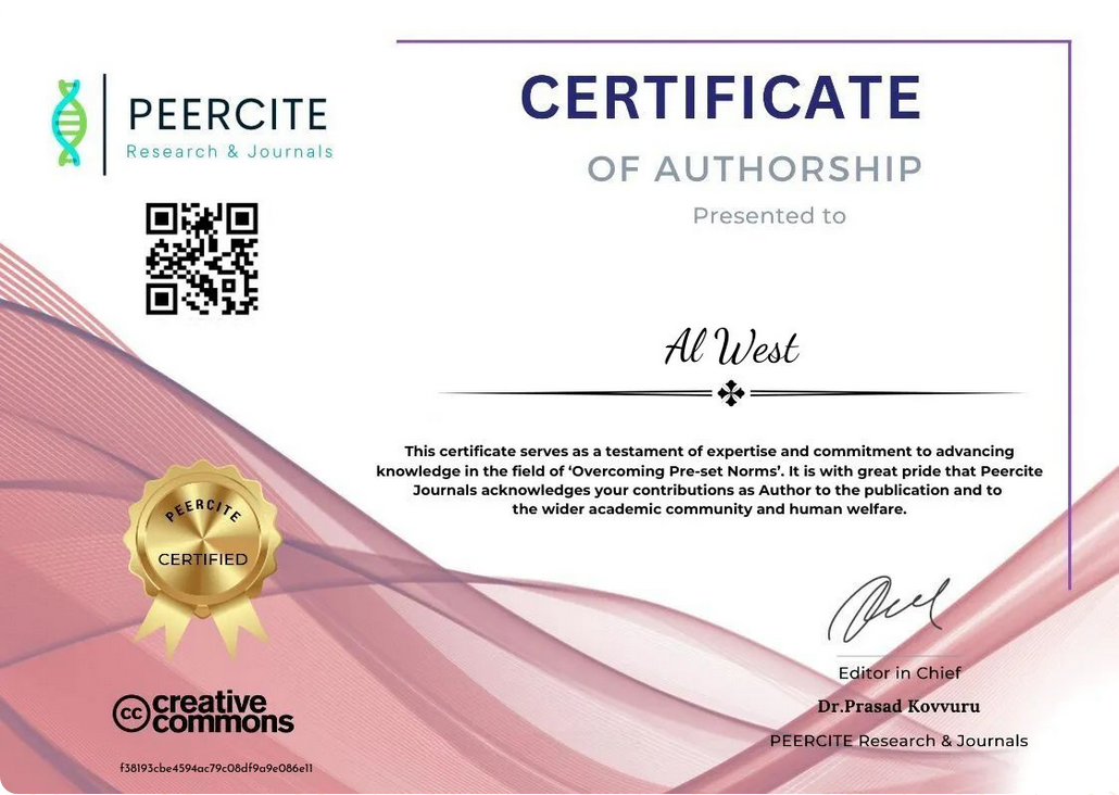 Certificate of Authorship - Overcoming Pre-set Norms